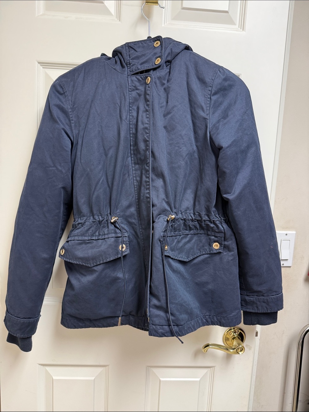 Zara Trafaluc Outerwear Navy Hooded Jacket